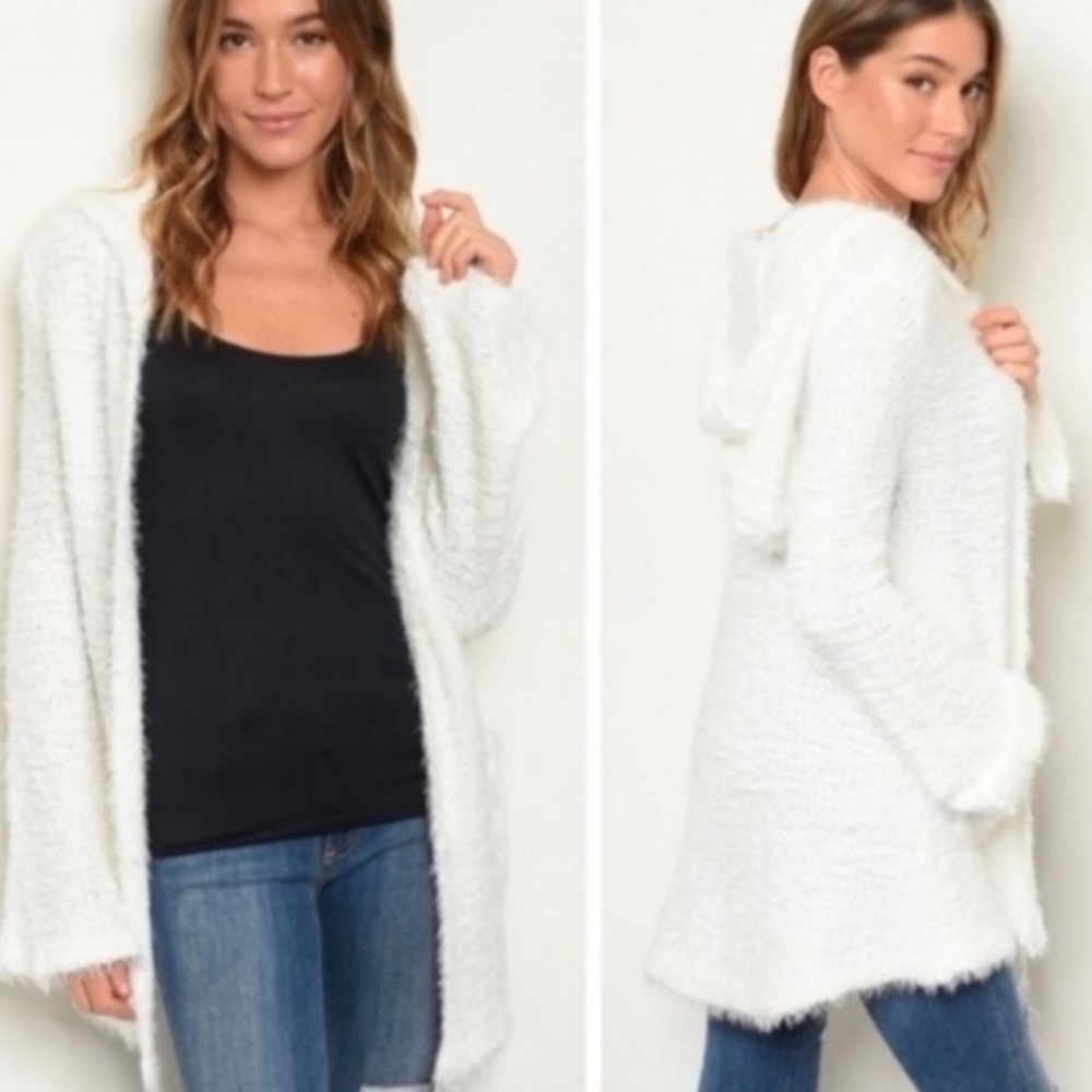 IVORY Ultra Soft Cardigan ( also available in PINK - Picture 2 of 2